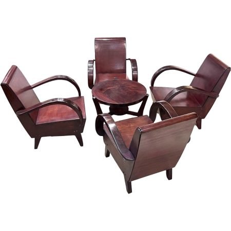 Art deco French colonial armchair set
