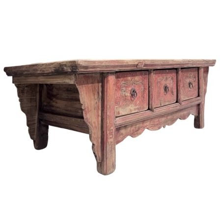 Antique Shandong low table with drawers