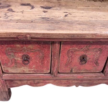 Antique Shandong low table with drawers