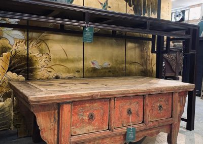 Antique Shandong low table with drawers