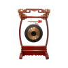 Chinese wooden stand with brass gong