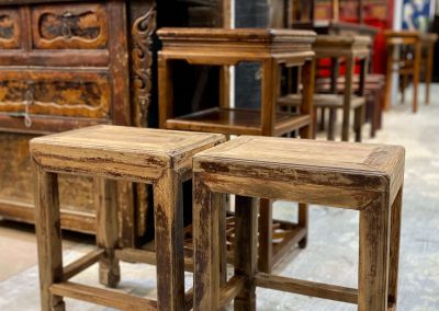 Chinese antique furniture brown stools