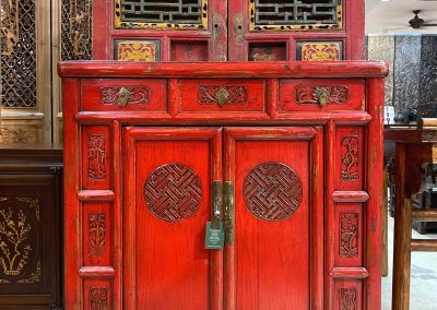 Chinese antique furniture red cabinet