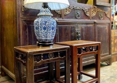 Chinese antique furniture Jumu Elmwood stools