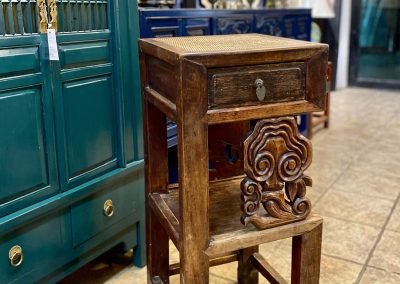 Chinese antique furniture carved Lingzhi side table