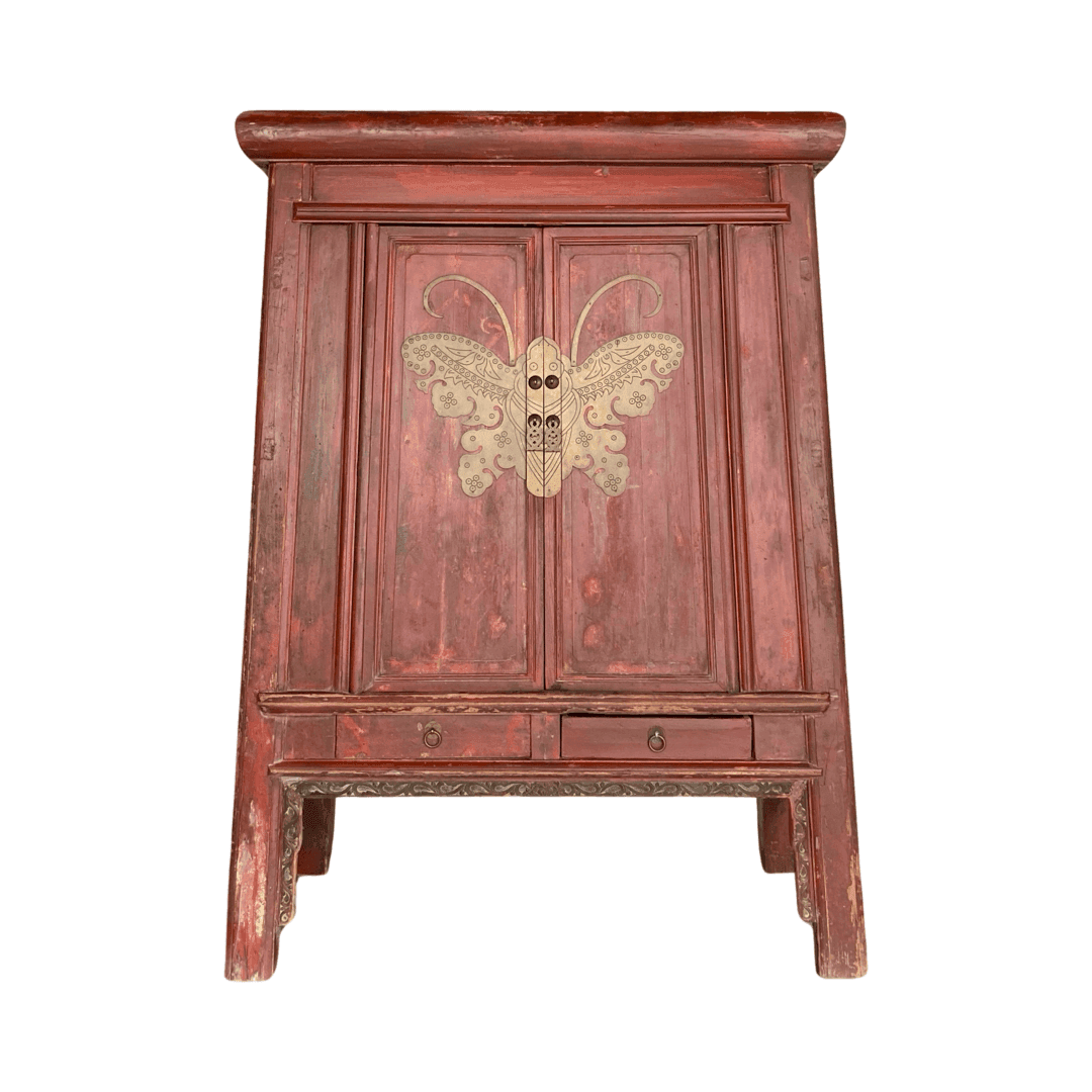 Chinese antique furniture Red big Fujian butterfly cabinet