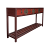 Chinese antique red table from Fujian side view