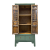 Modern chinese cabinet in forest green inside