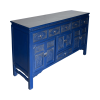 Chinese vintage furniture carved sideboard in blue