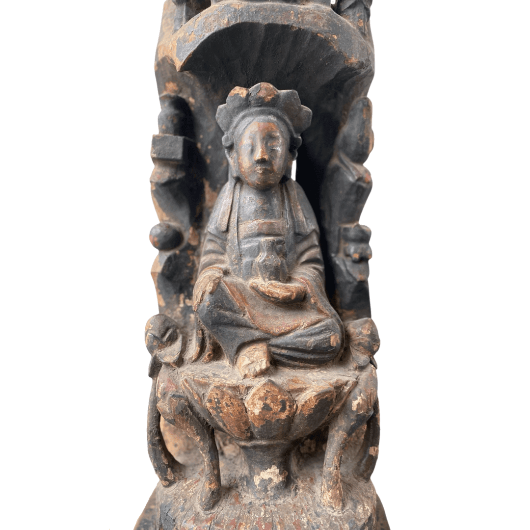 Antique chinese wooden statue of Guanyin