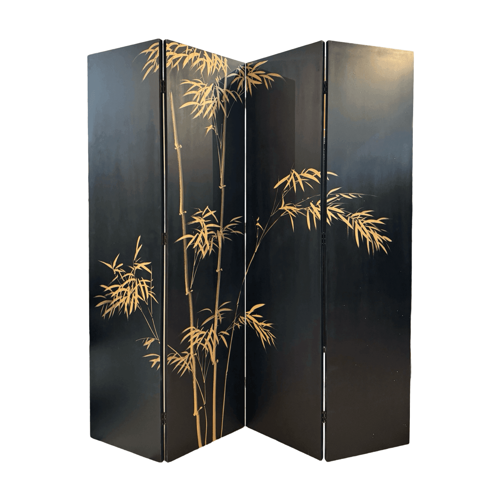 back of 4-panel bamboo screen