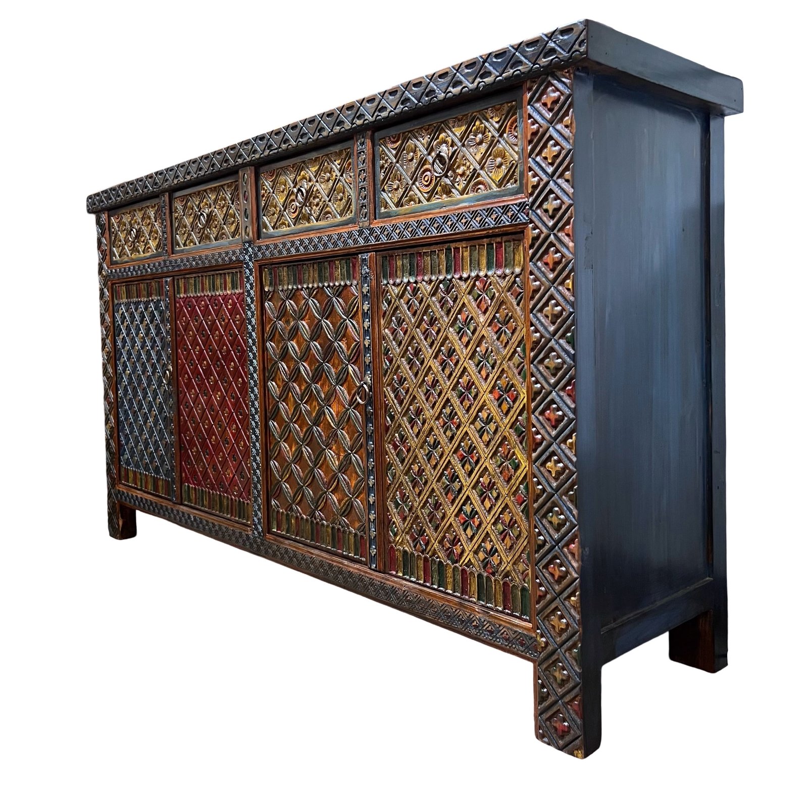 Carved Xinjiang-style sideboard