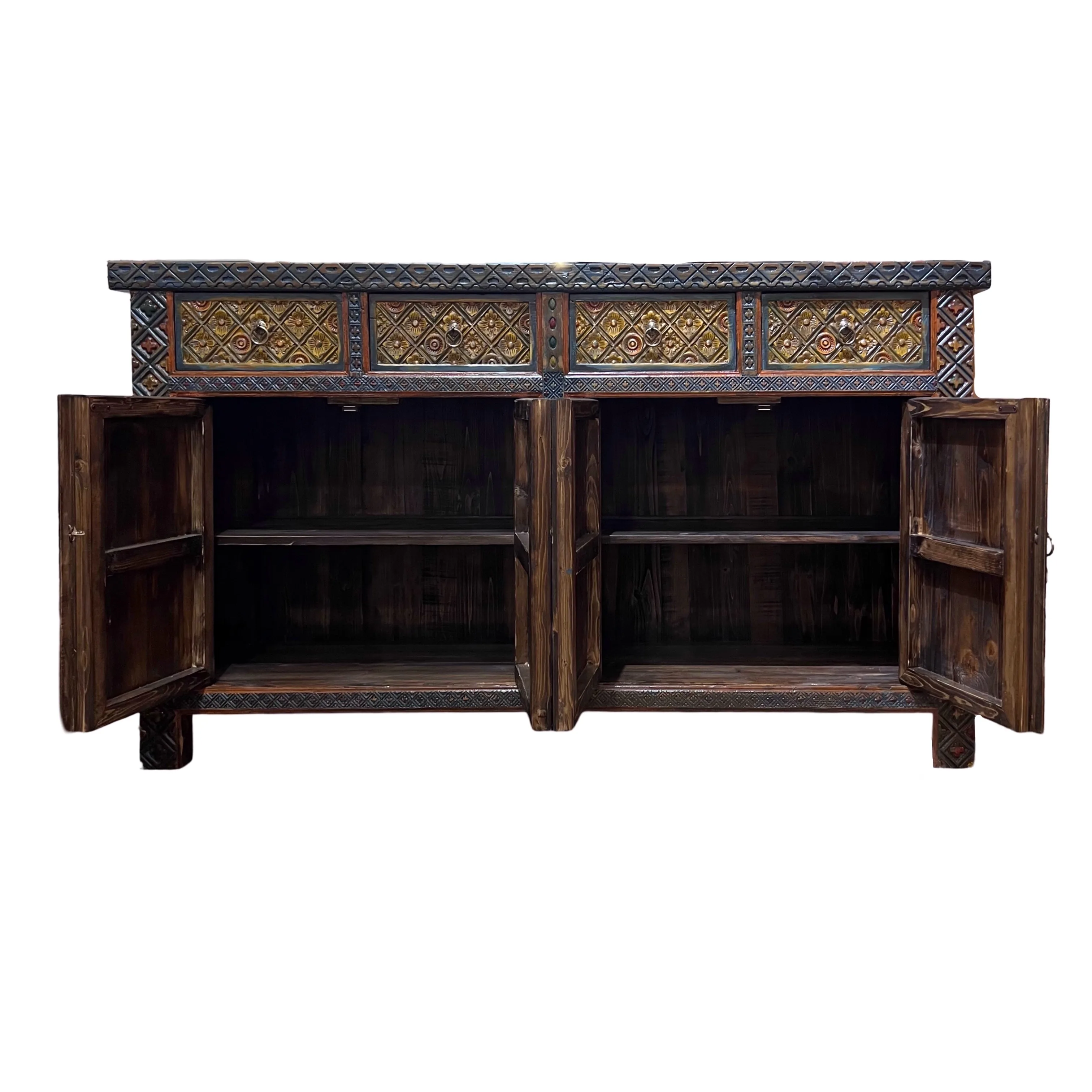 Carved Xinjiang-style sideboard