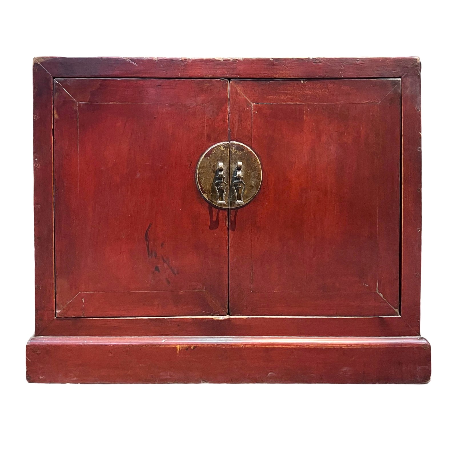 Red Lacquer Chinese Chest From Gansu - 19thC Red Lacquer Chinese Chest From Gansu - 19thC
