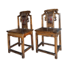 A pair of carved Chinese antique ladies chairs from Zhejiang