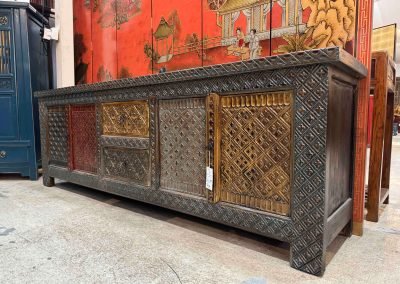Newly carved Xinjiang-style low sideboard