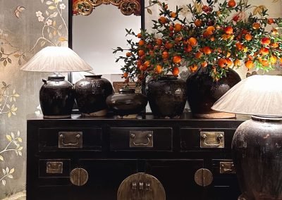 Chinese antique black sideboard from Tianjin