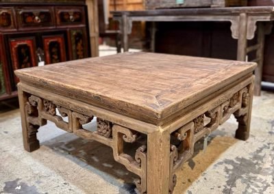 Chinese antique coffee table with eight immortals