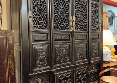Chinese antique kitchen cabinet with carving