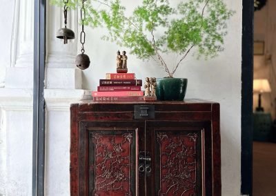Chinese antique Fujian carved small cabinet