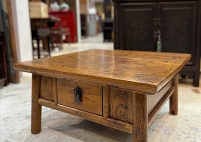 Vintage low square table with drawer