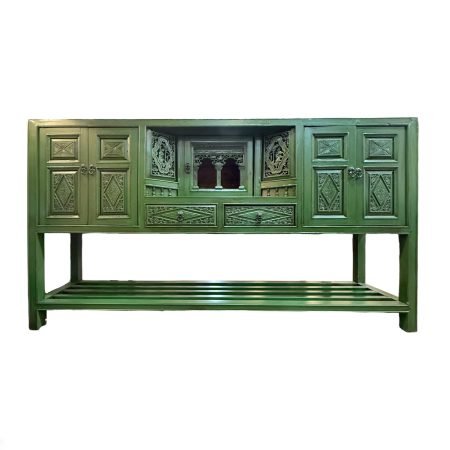 Wooden Fujian Slim Sideboard with Lattice Base