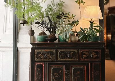 Chinese antique furniture Fujian black painted small cabinet