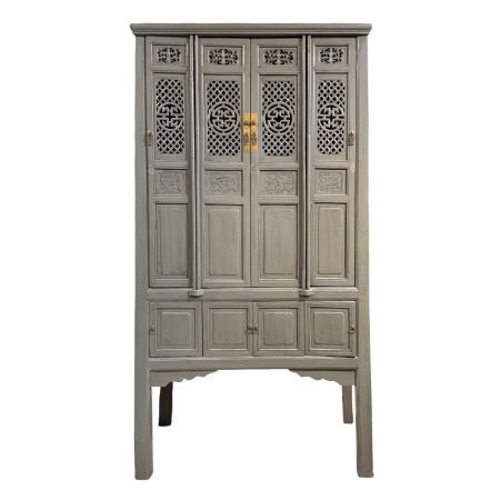 Old Zhejiang Kitchen Cabinet in Distressed Cool Grey