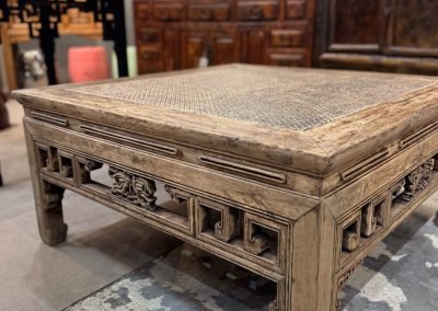 Chinese antique furniture light brown square coffee table
