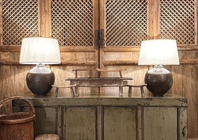 Chinese antique furniture ong sideboard and tall chinese antique lattice doors