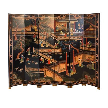 6-panel screens "Activities in the Courtyard"