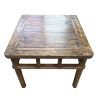 Chinese antique furniture, a low square table with round legs from Shanxi province, with beautiful warm, brown tone and original patina