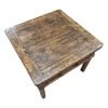 Chinese antique furniture, a low square table with round legs from Shanxi province, with beautiful warm, brown tone and original patina