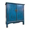 IMG_6707 Chinese vintage furniture blue small tapered cabinet with butterfly handles