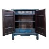 IMG_6708 Inside of Chinese vintage furniture blue small tapered cabinet with butterfly handles
