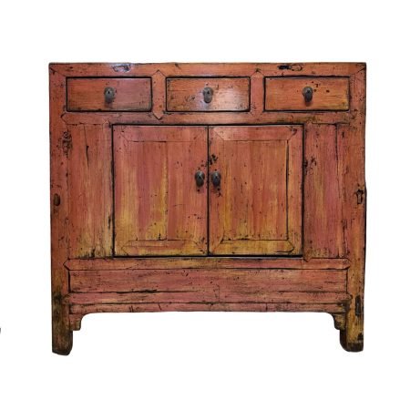 Washed Pink Vintage Shandong Cabinet