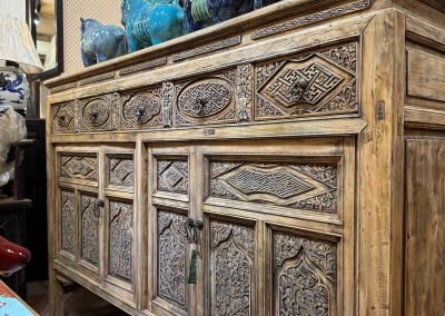 Chinese antique carved sideboard in wood colour