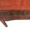 IMG_9807 Chinese antique red table with relief carvings close up on top