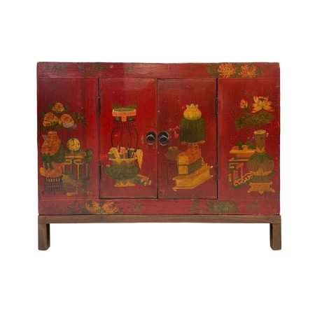 Vintage Shanxi Red Painted Chest