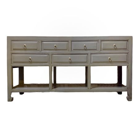 Wooden 7-Drawer Long Table