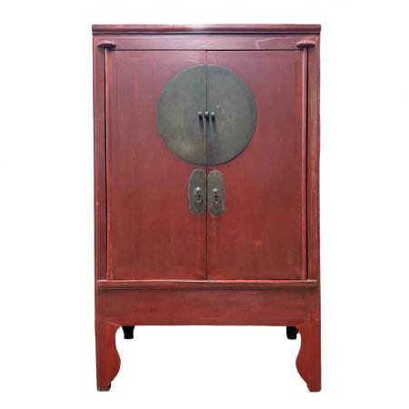 Antique Red Wedding Cabinet (Original Colour & Brass)