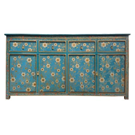 Wooden Tibetan-Style 4-Door 4-Drawer Sideboard