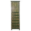 Tibetan-Style Tall Slim Cabinet with 6-Drawers - Thumbnail Image 1