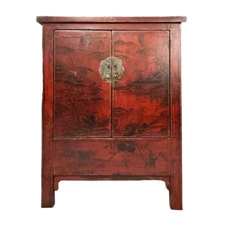 Shanxi Red Cabinet with Painting