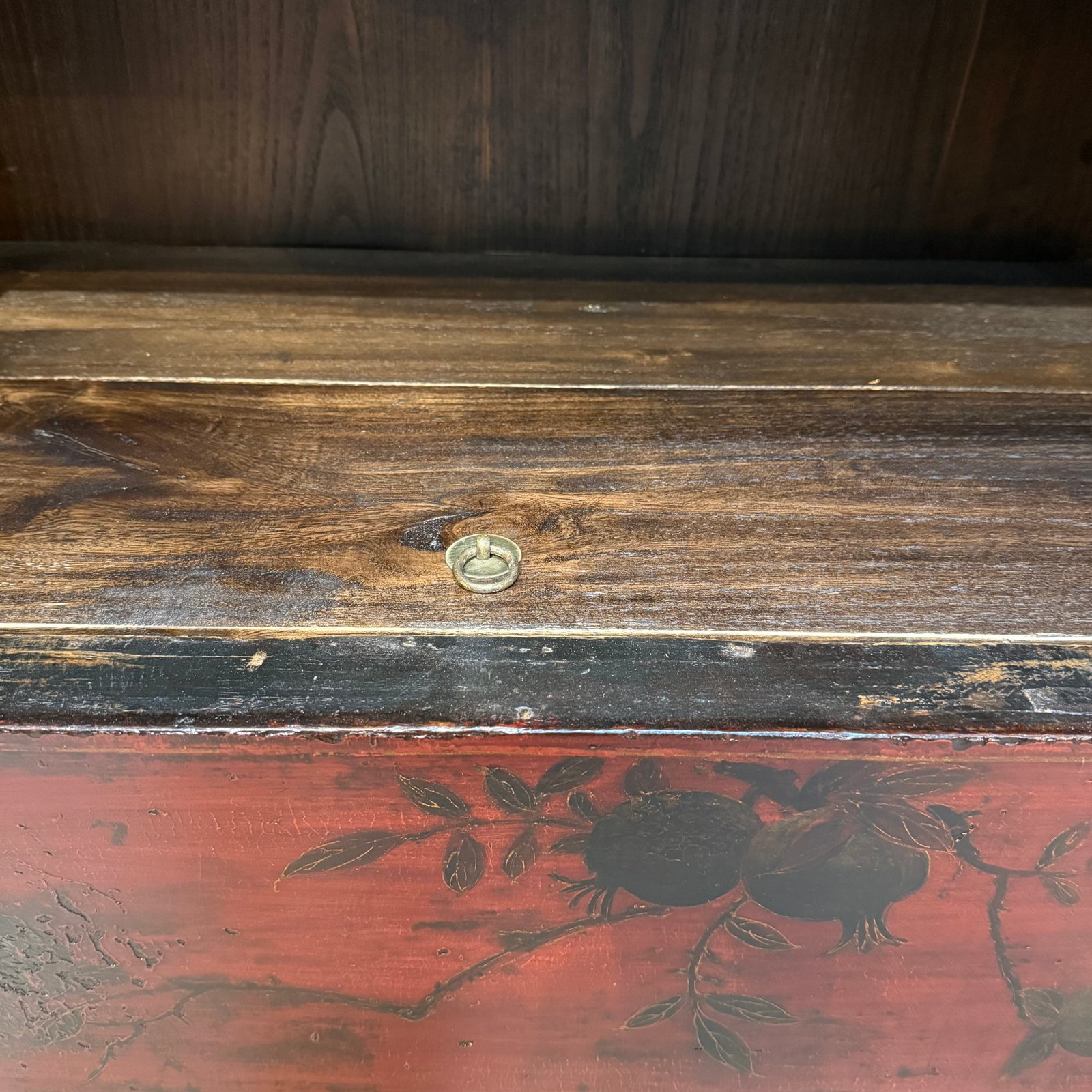 Shanxi Red Cabinet with Painting - Image 4