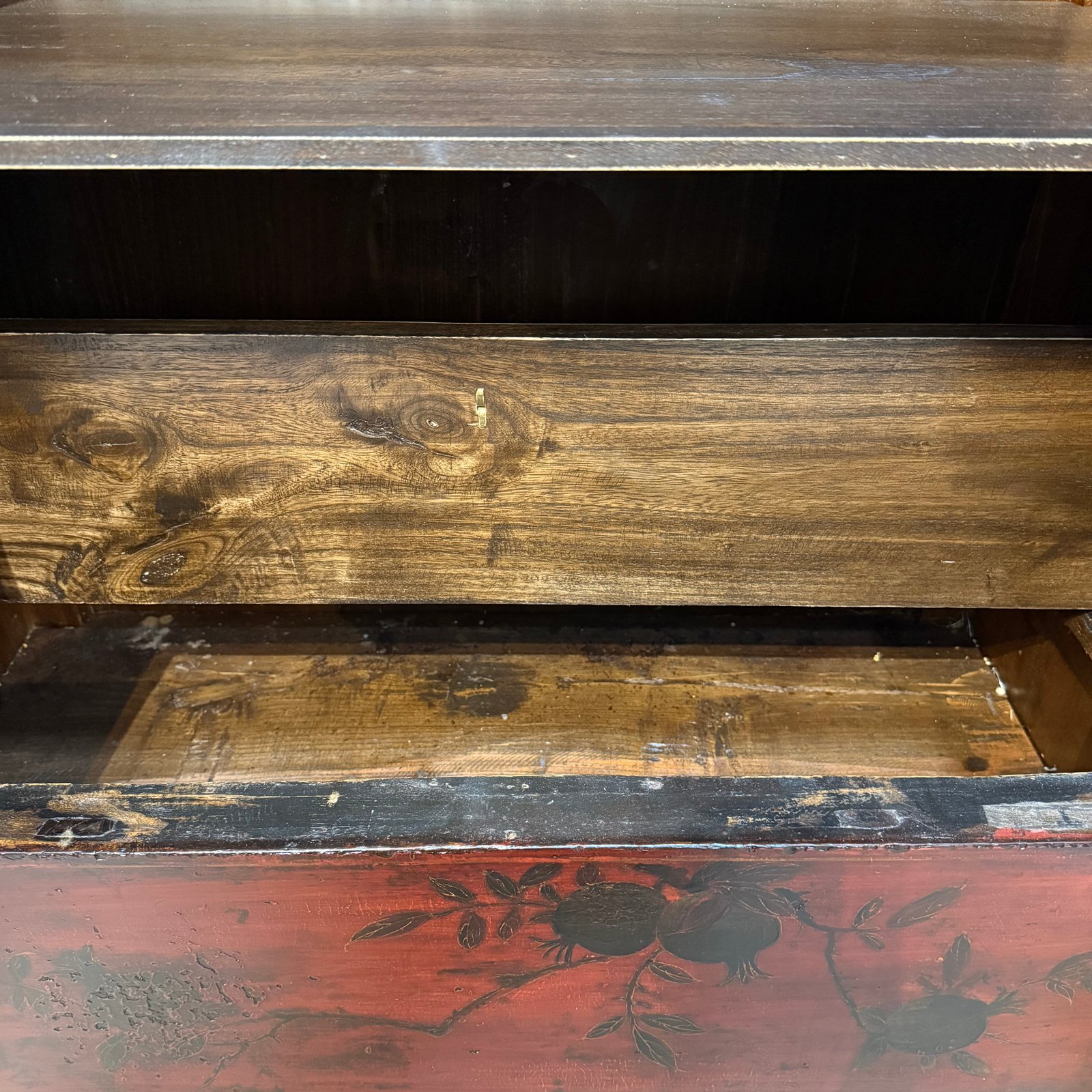 Shanxi Red Cabinet with Painting - Image 5